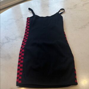 Black and Red Checkered Mini Dress